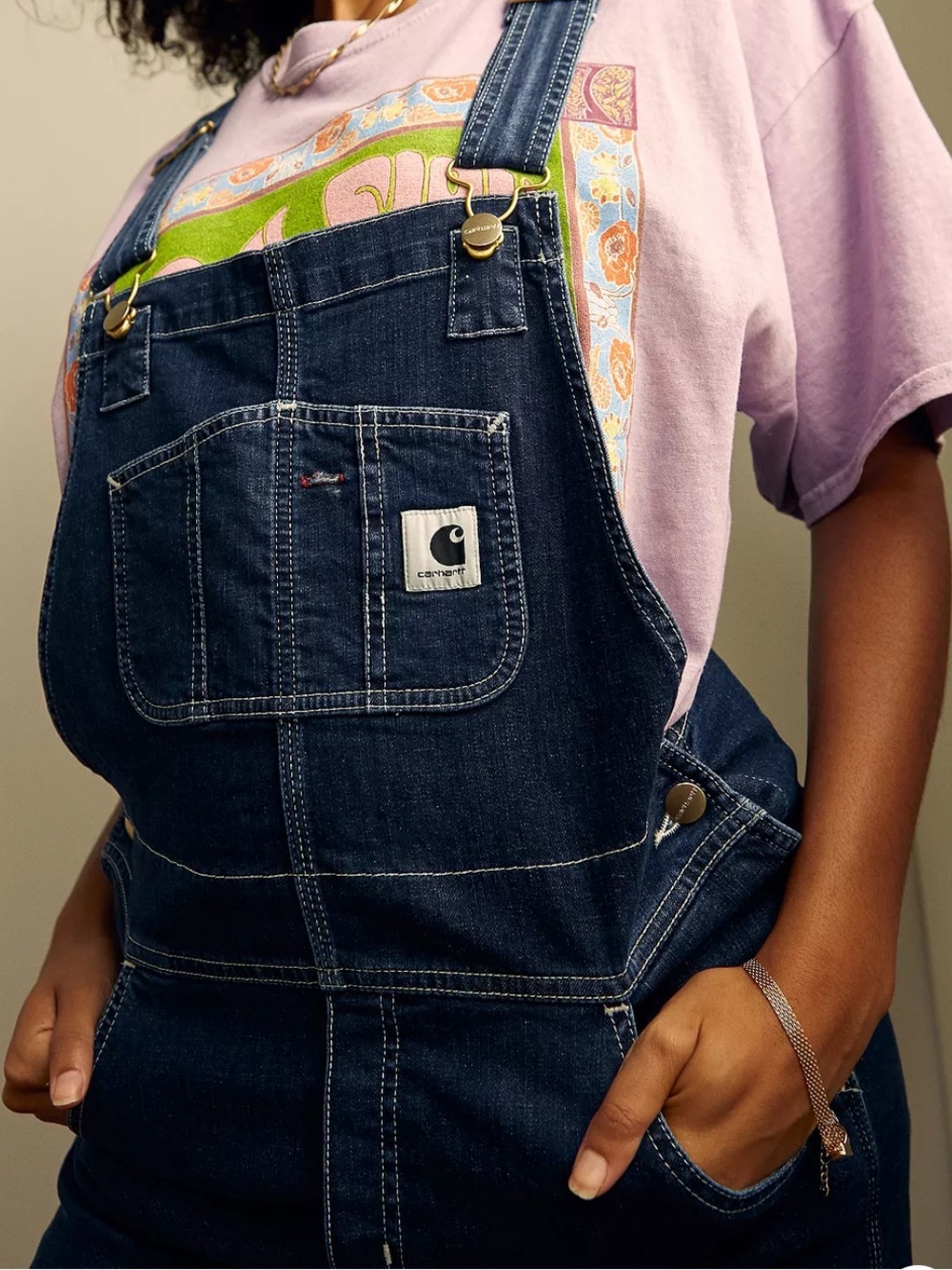 Carhartt WIP Women's Bib Overall Dark Indigo Denim M Urban Outfitters